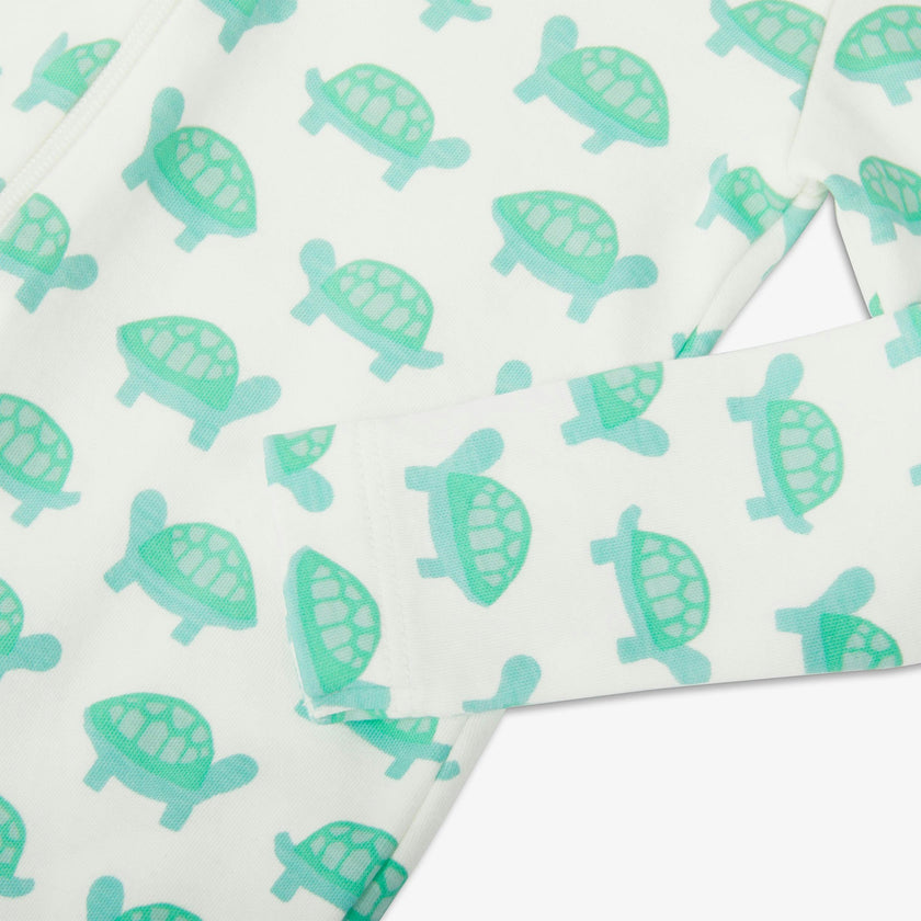 Baby organic animal friends zip footie