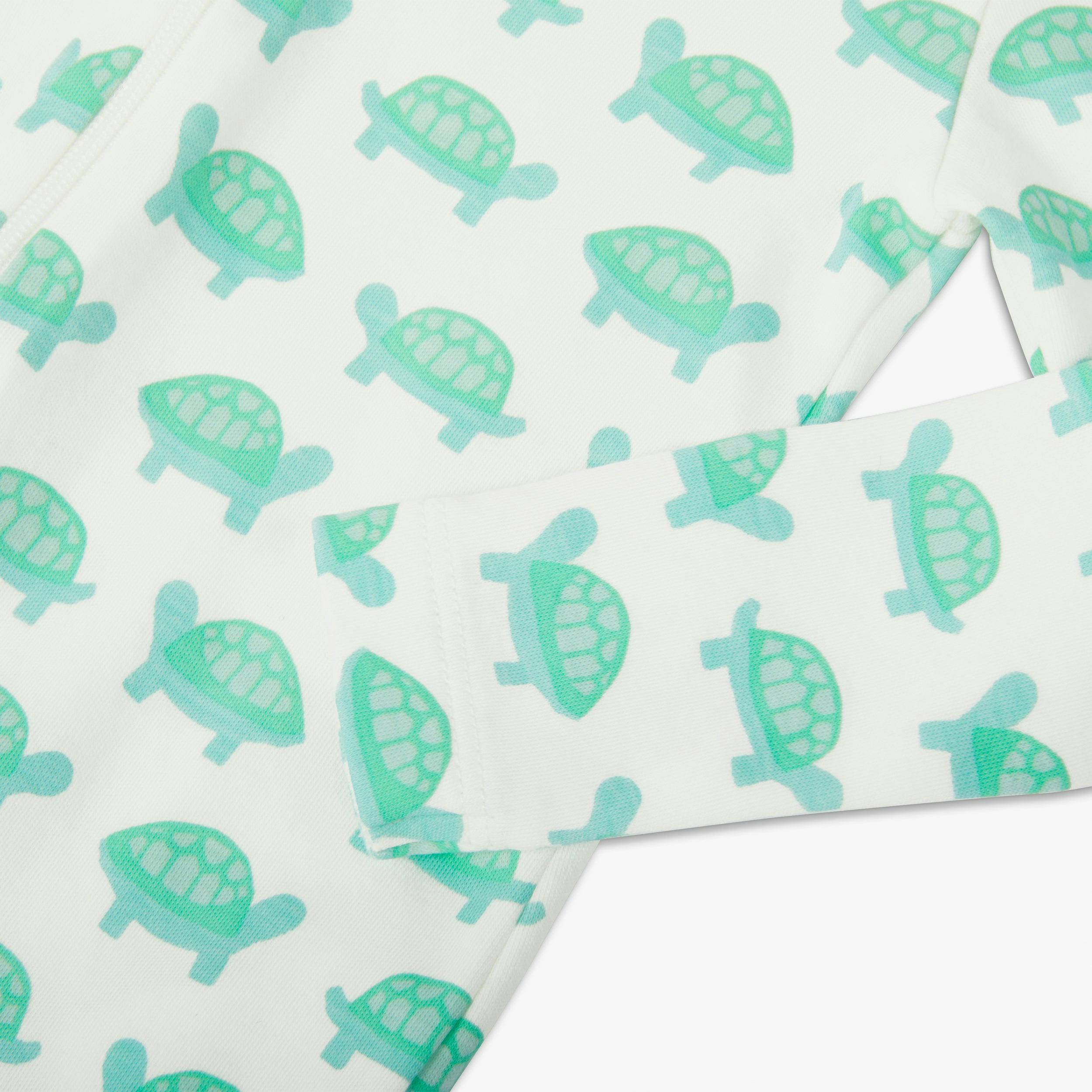 Baby organic animal friends zip footie
