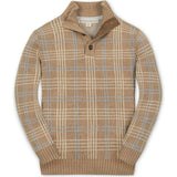 Organic Mock Neck Intarsia Sweater, Beige