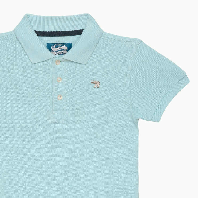 Harry Piqué Polo in Pale Blue