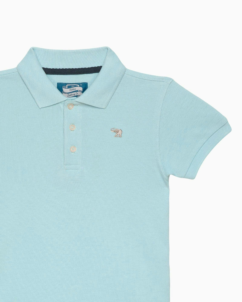 Harry Piqué Polo in Pale Blue