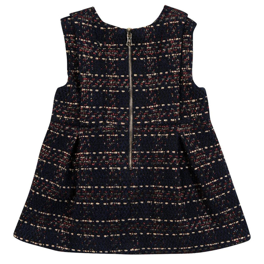 TARTINE ET CHOCOLAT BABY SLEEVELESS PLAID DRESS - MARINE