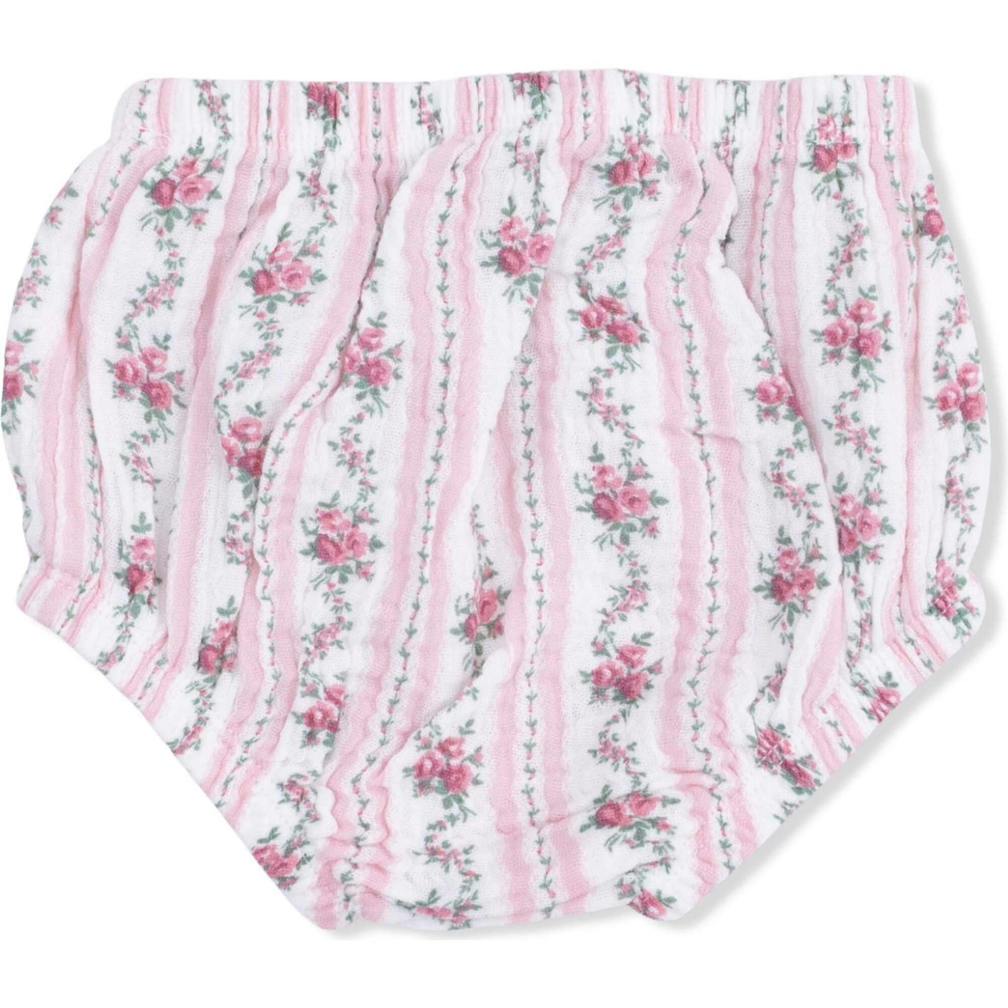Winding Roses Stripe - Smocked Ruffle Sundress & Bloomer