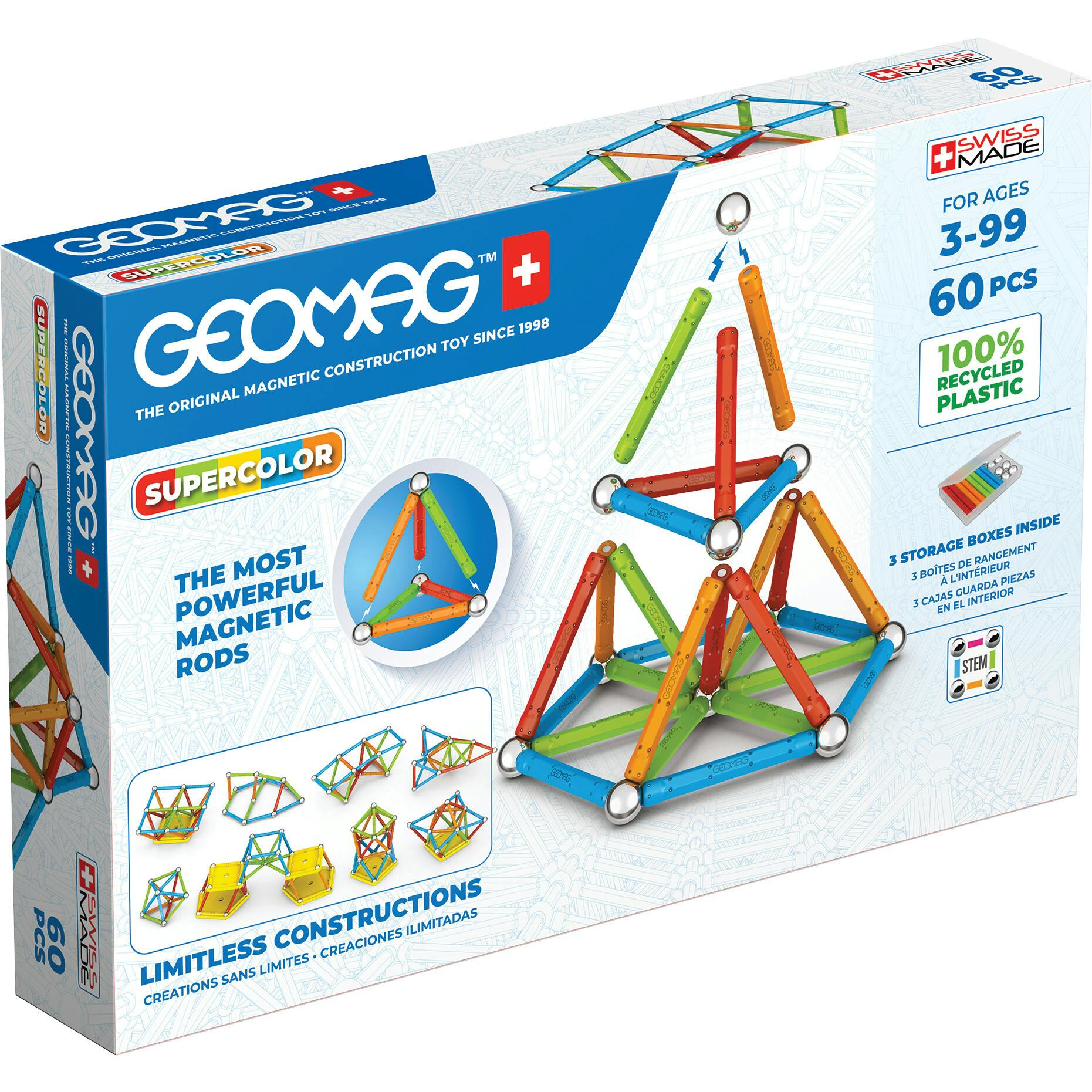 Geomag Supercolor Recycled 60 pcs - 3+ Y
