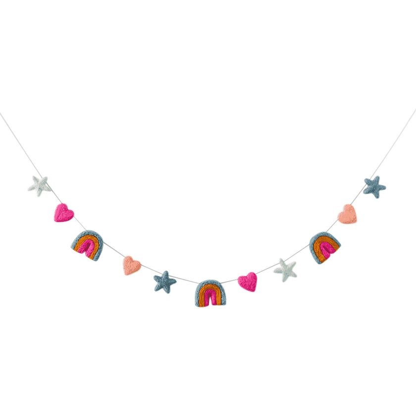 Rainbow Magic Wool Felt Garland