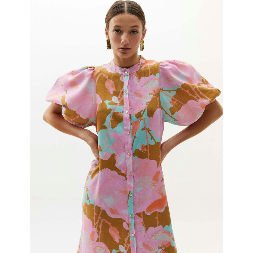 Bubble Linen Dress - Aquarela