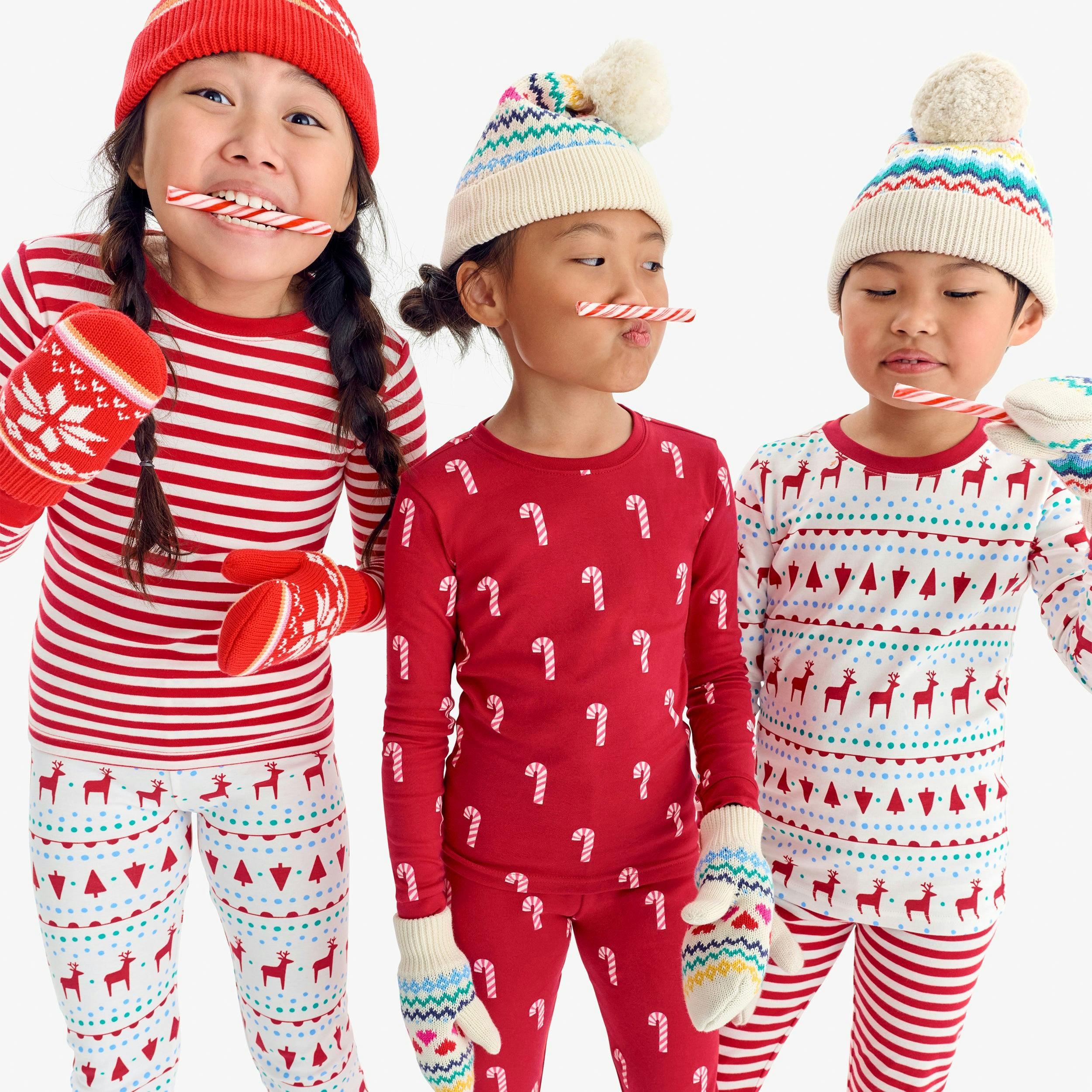 Kids organic PJ top in candy canes