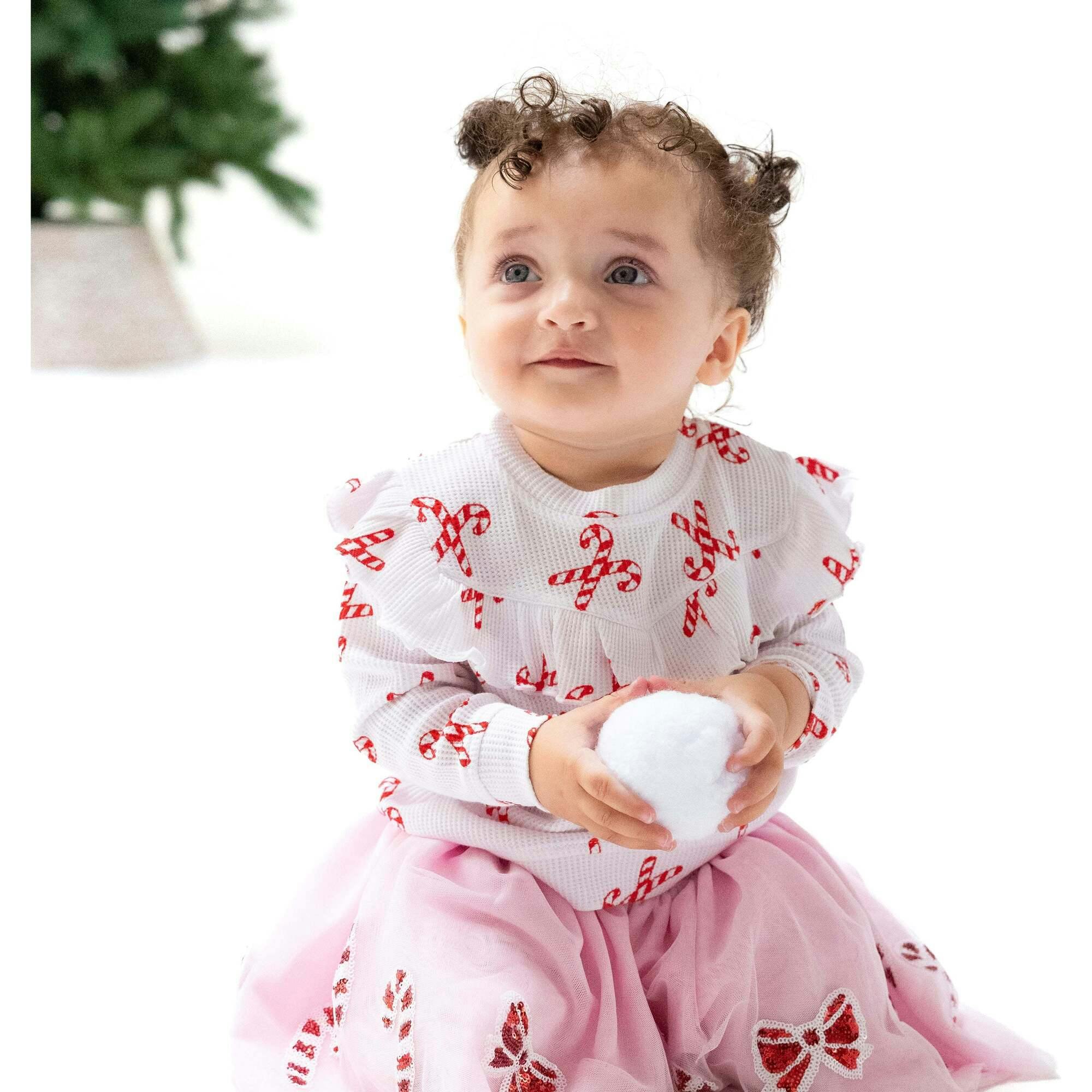 Candy Canes - V Ruffle Top