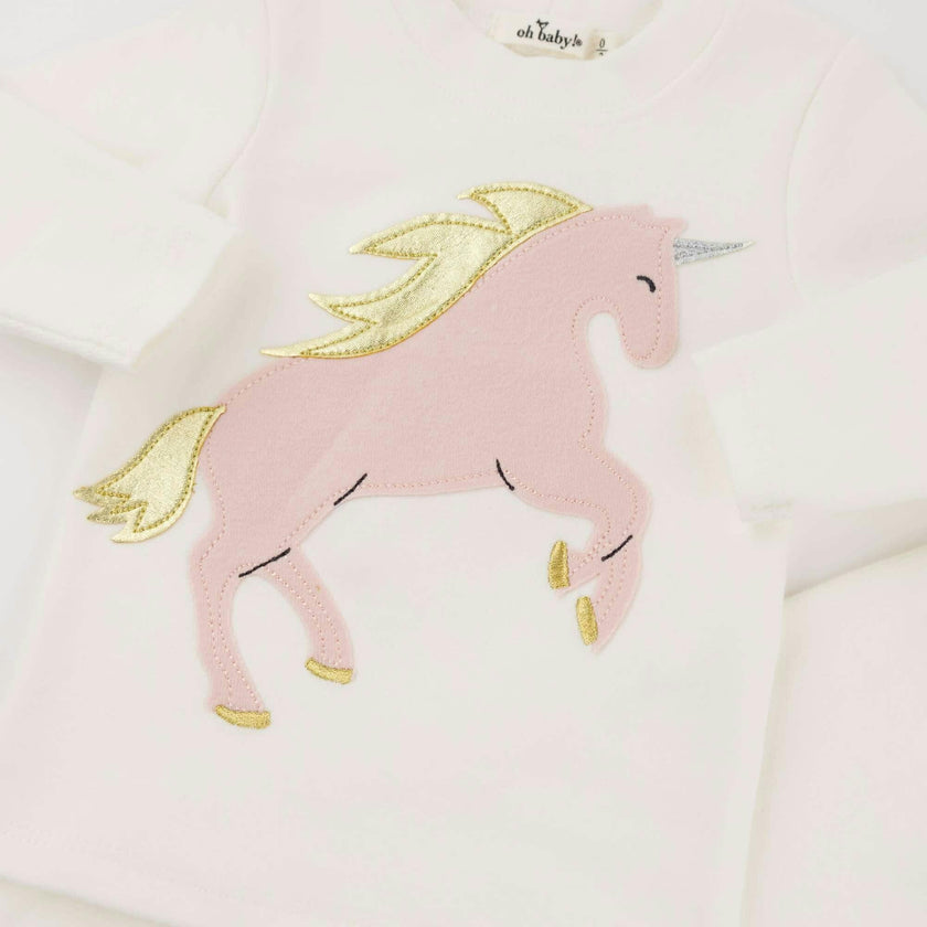 Prancing Applique L/S 2pc Set