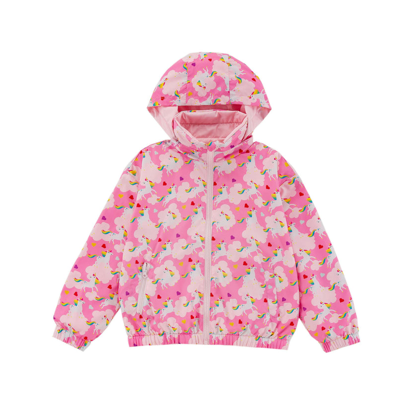 Max Reversible Rain Jacket Windbreaker, Dancing Unicorn