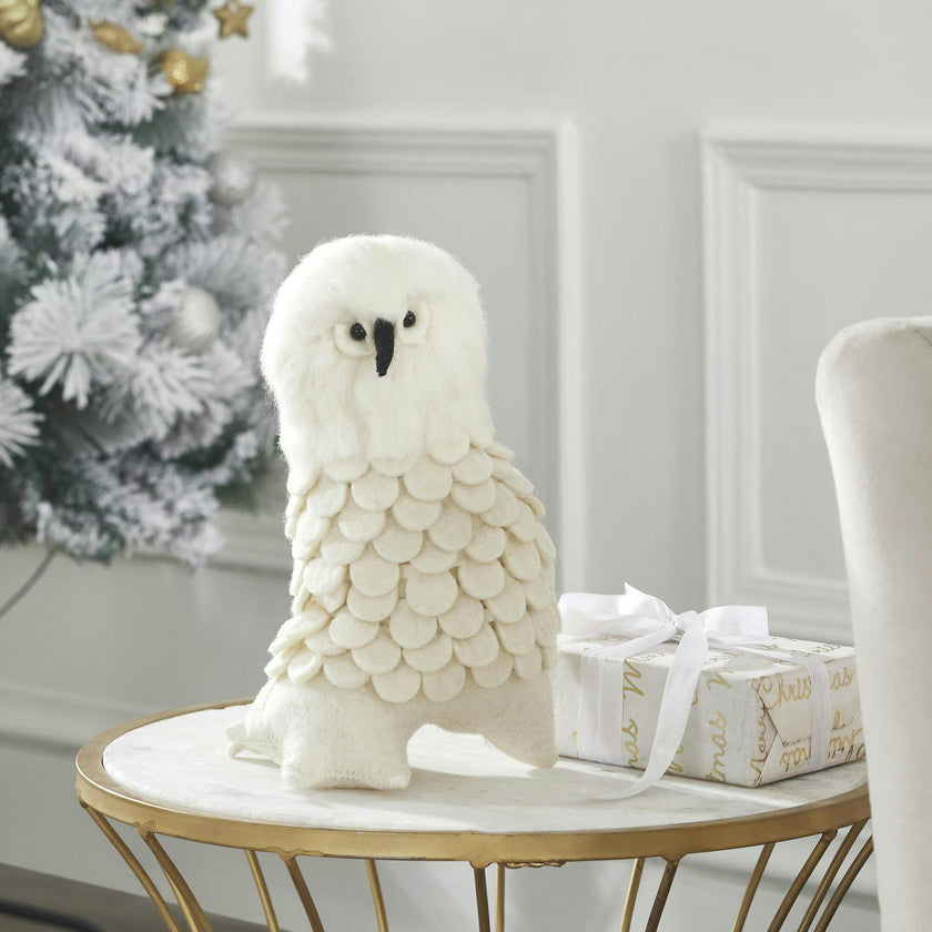 Snowy Handmade Hand Felted Wool Christmas Tree Topper