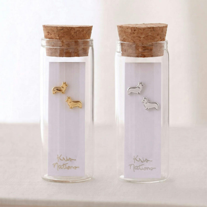 Corgi Dog Stud Earrings