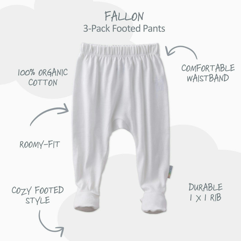FALLON 3-Pack Footed Baby Pants