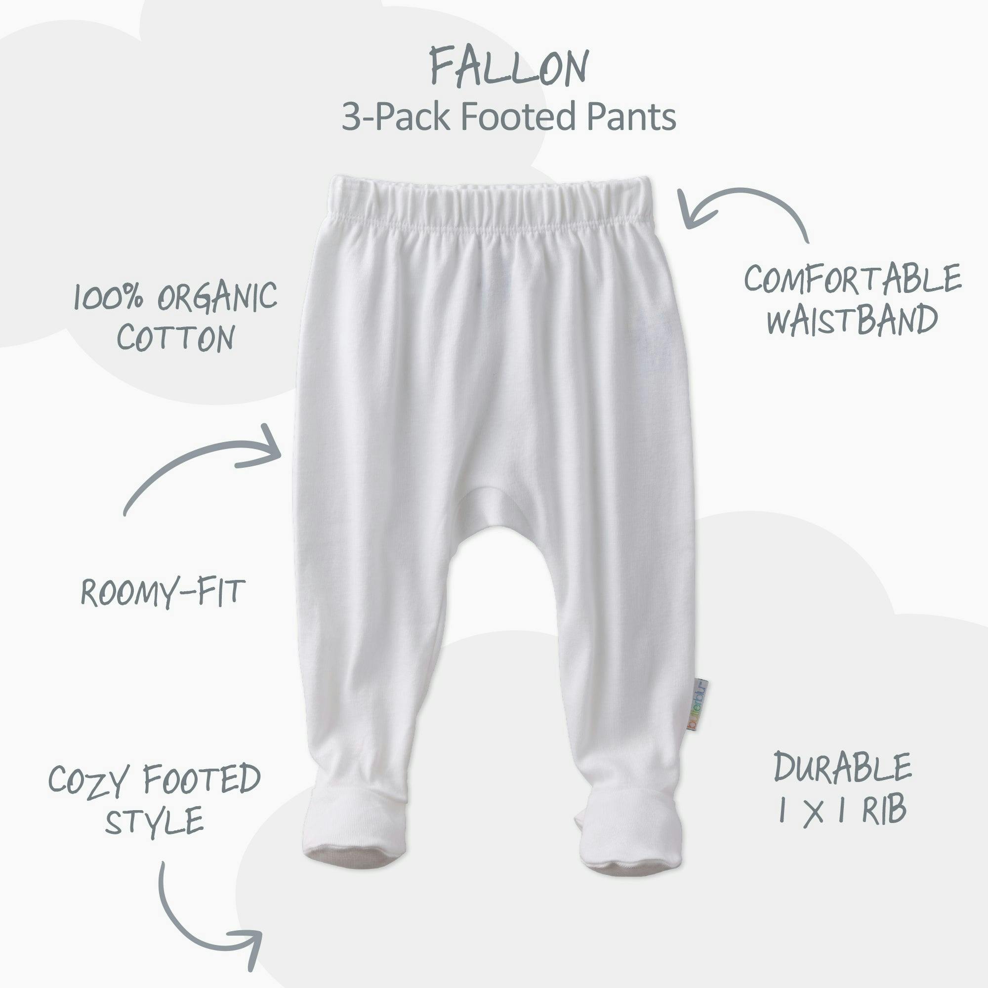 FALLON 3-Pack Footed Baby Pants