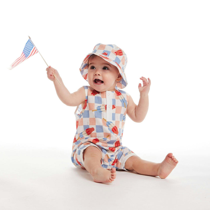 Infant Woven Romper & Hat