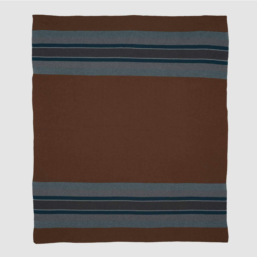 Cotton Sustainable Knit Throw Blanket | Lodge Stripe