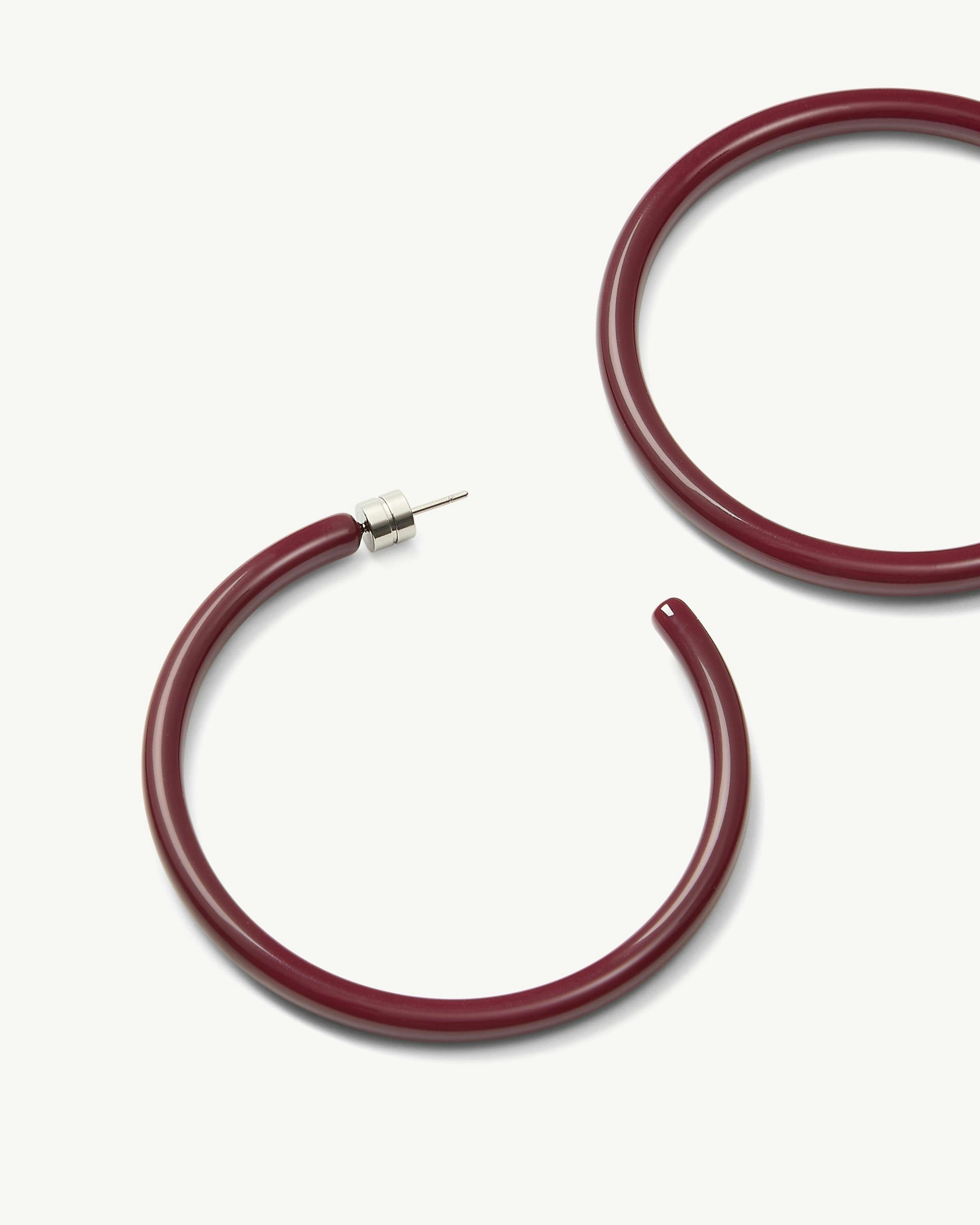 Large Hoops in Oxblood