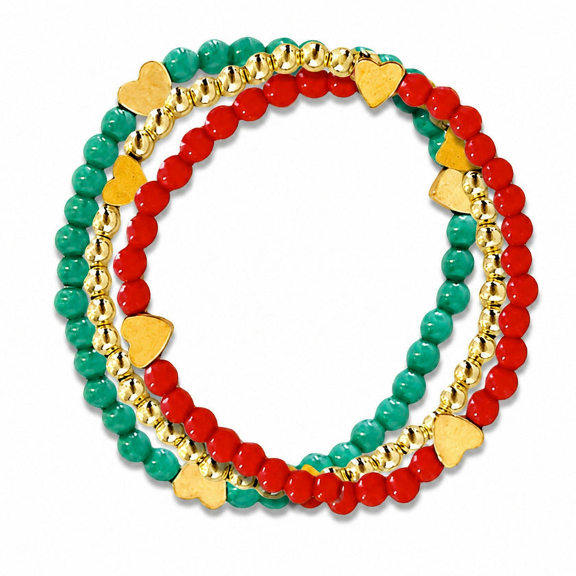 Christmas Hearts Bracelet Gift Set