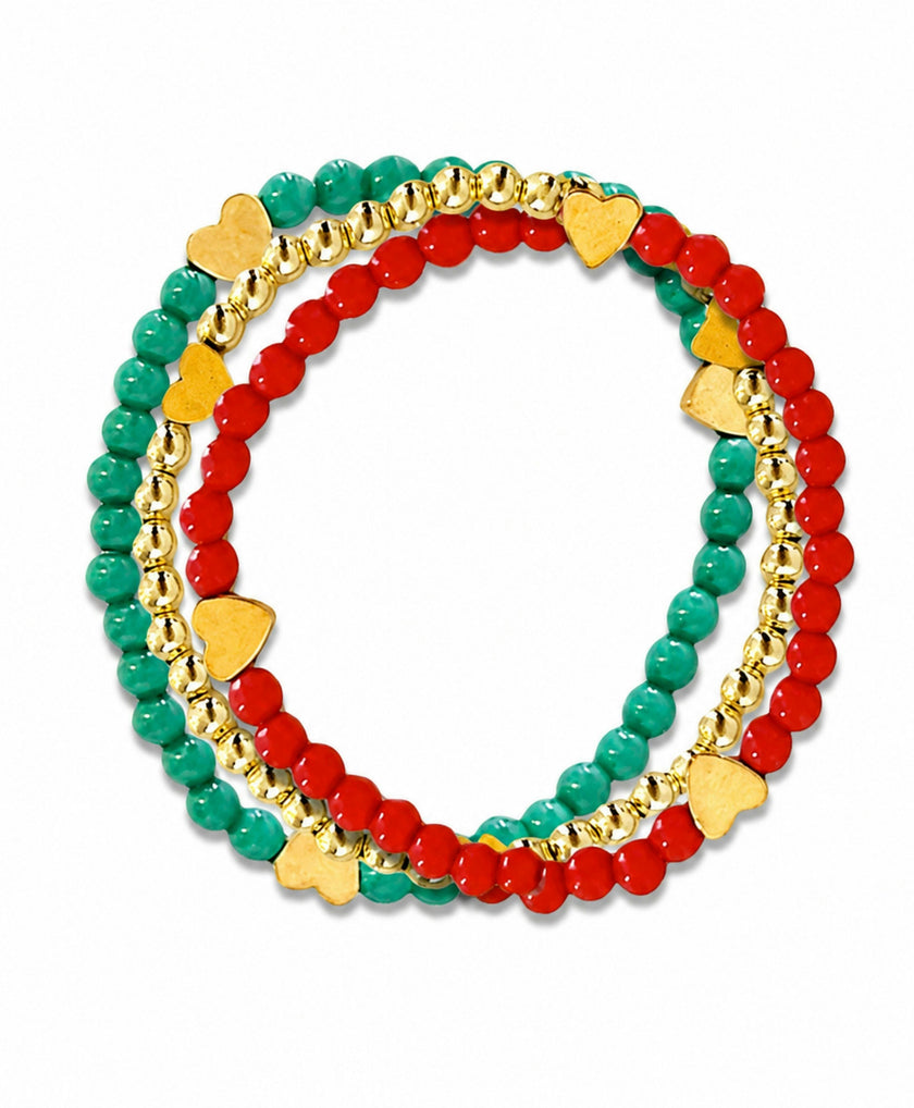 Christmas Hearts Bracelet Gift Set