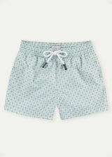 Pale Green Geo Boys' Swim Shorts
