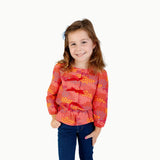 Velvet Bow Top in Red Floral
