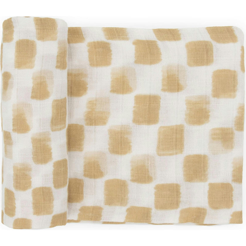 Cotton Muslin Swaddle Blanket - Blue Rainbow