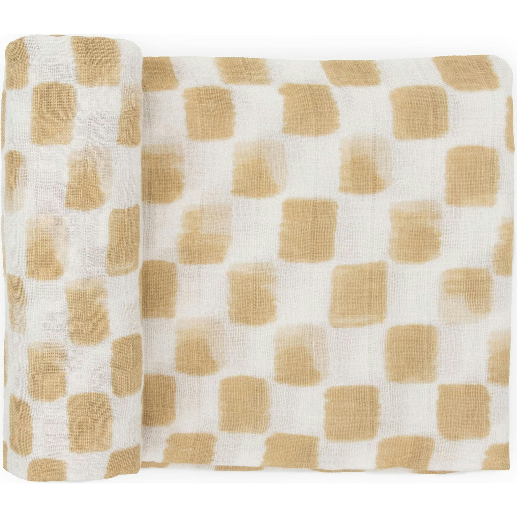 Cotton Muslin Swaddle Blanket - Blue Rainbow