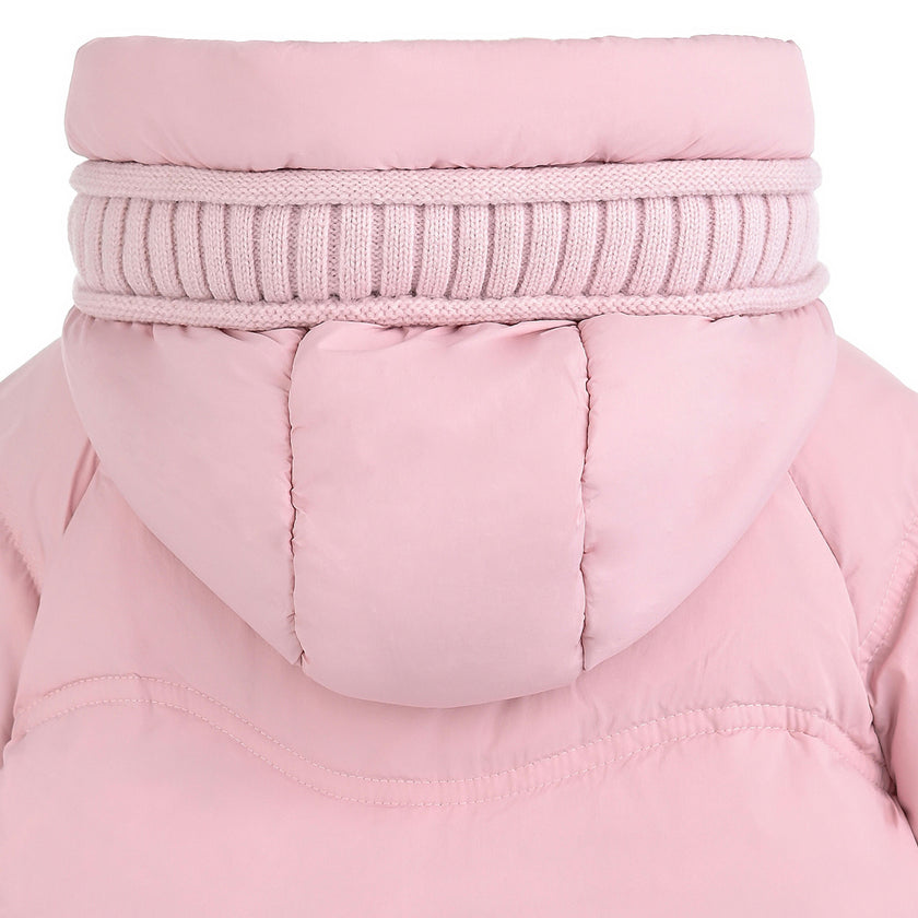 Light Pink Pom-Pom Puffer Jacket