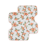 Cotton Muslin Burp Cloth 2 Pack - Watercolor Roses 2