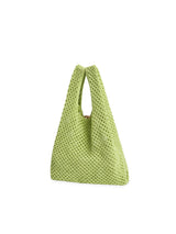 organic cotton crochete bag - kiwi green