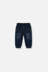 Baby French Terry Denim Jogger Pants Navy Blue