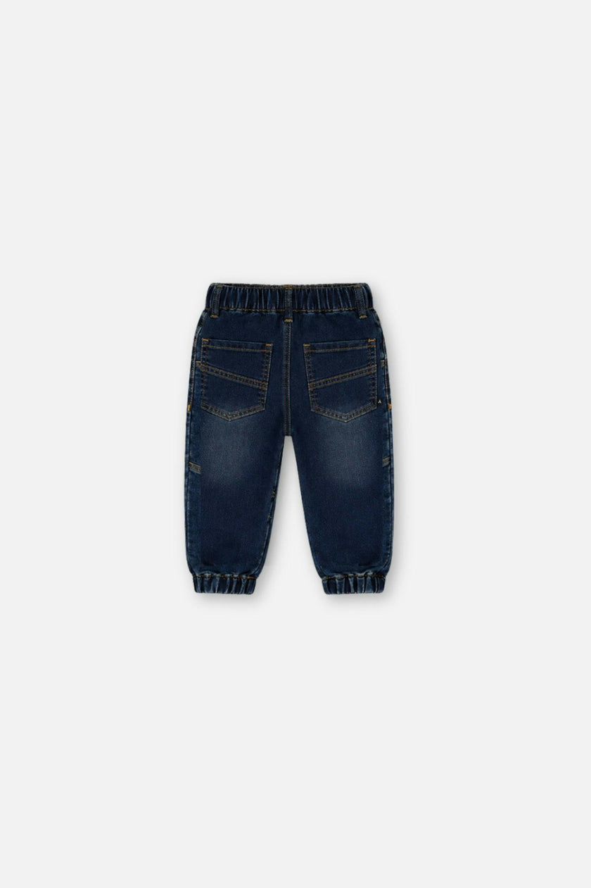 Baby French Terry Denim Jogger Pants Navy Blue
