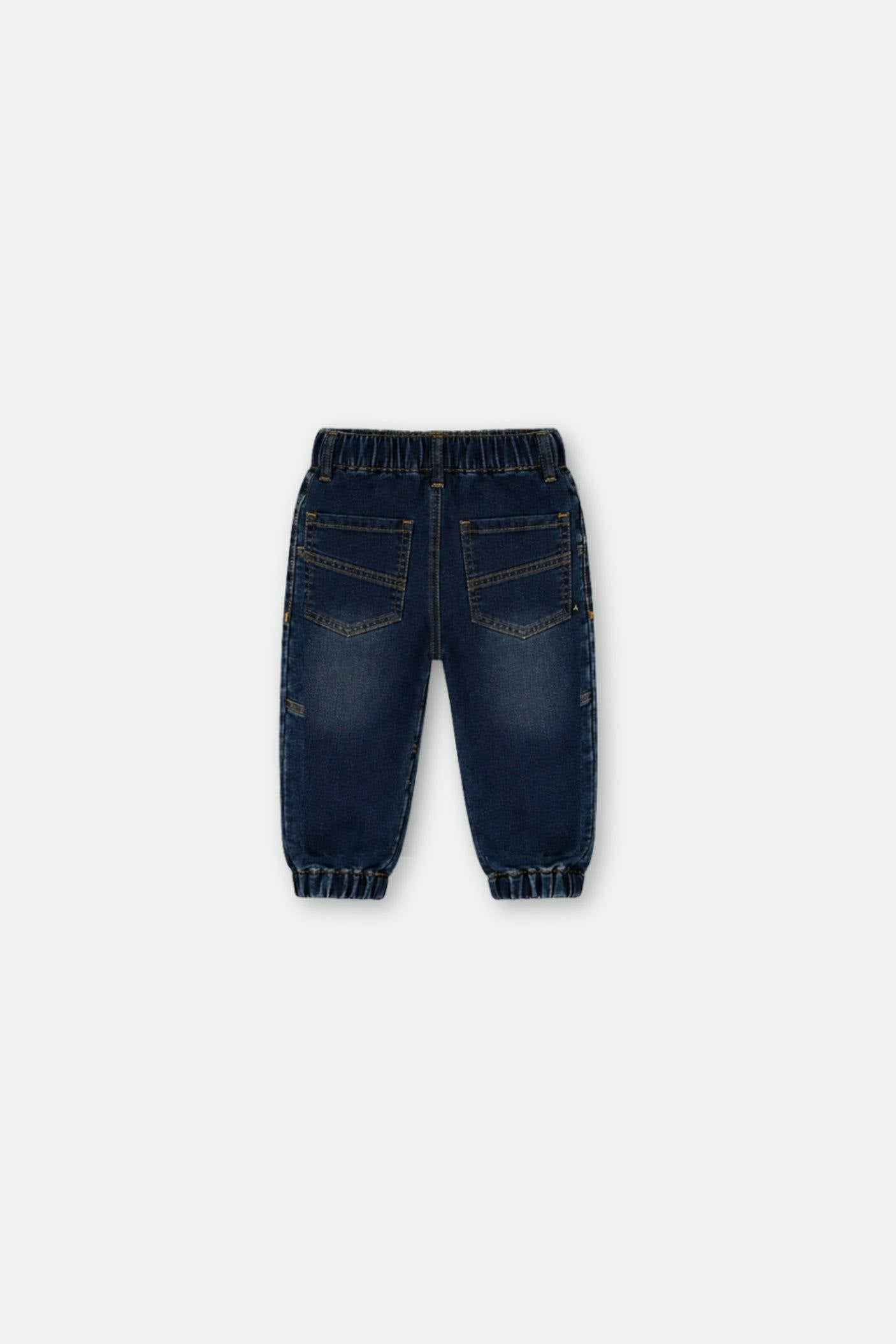 Baby French Terry Denim Jogger Pants Navy Blue