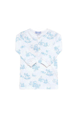 Blue Toile Baby Pajamas