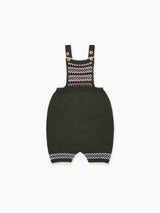 Olive Aspen Fair Isle Merino Baby Knitted Dungarees