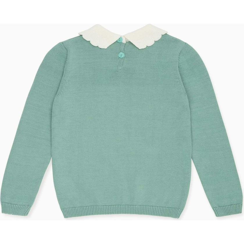Sage Green Madena Cotton Girl Jumper