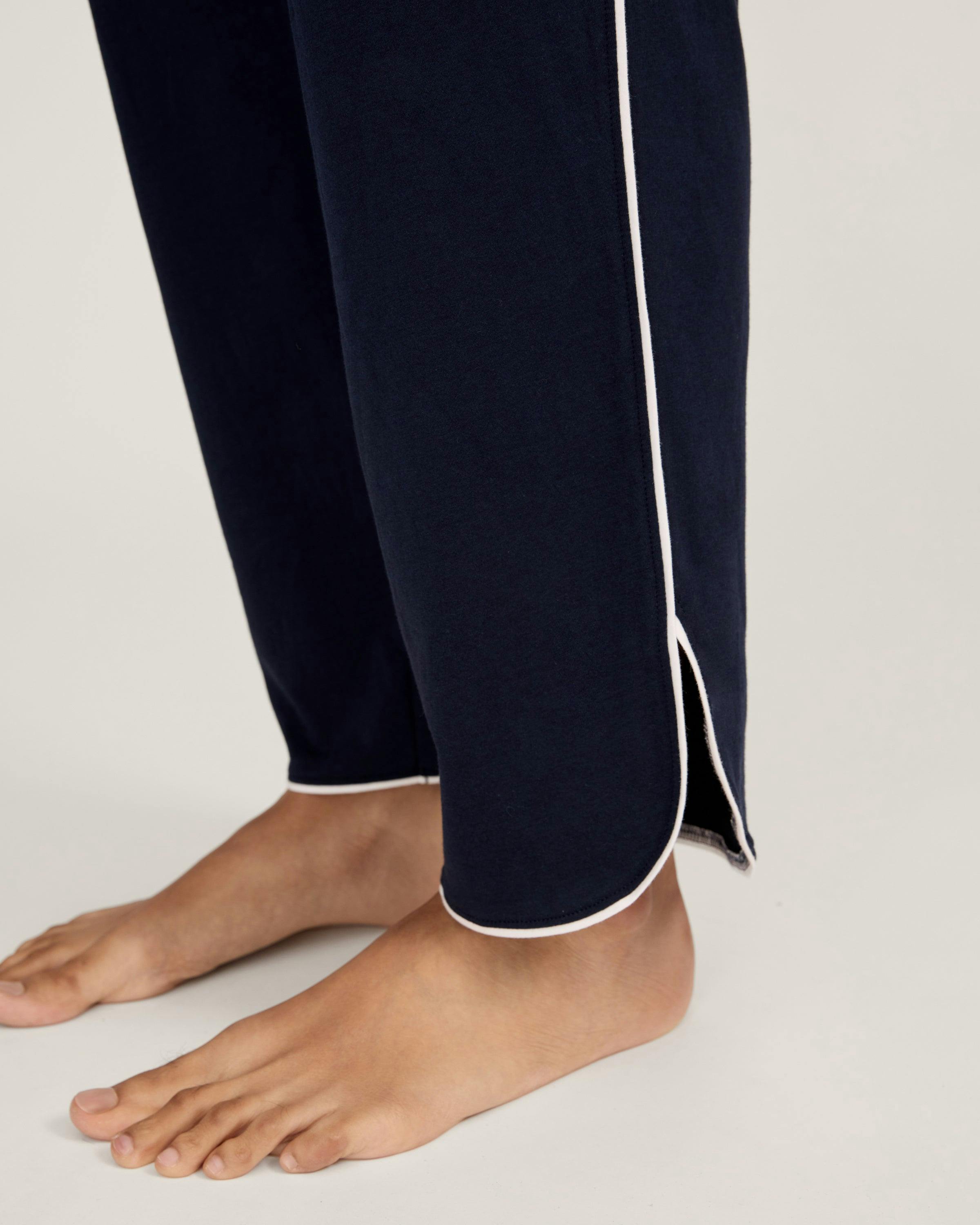 The Margaux Pima Pajama Set in Navy