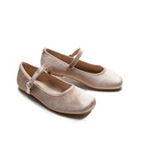 Powder Michelle Satin Velvet Flats
