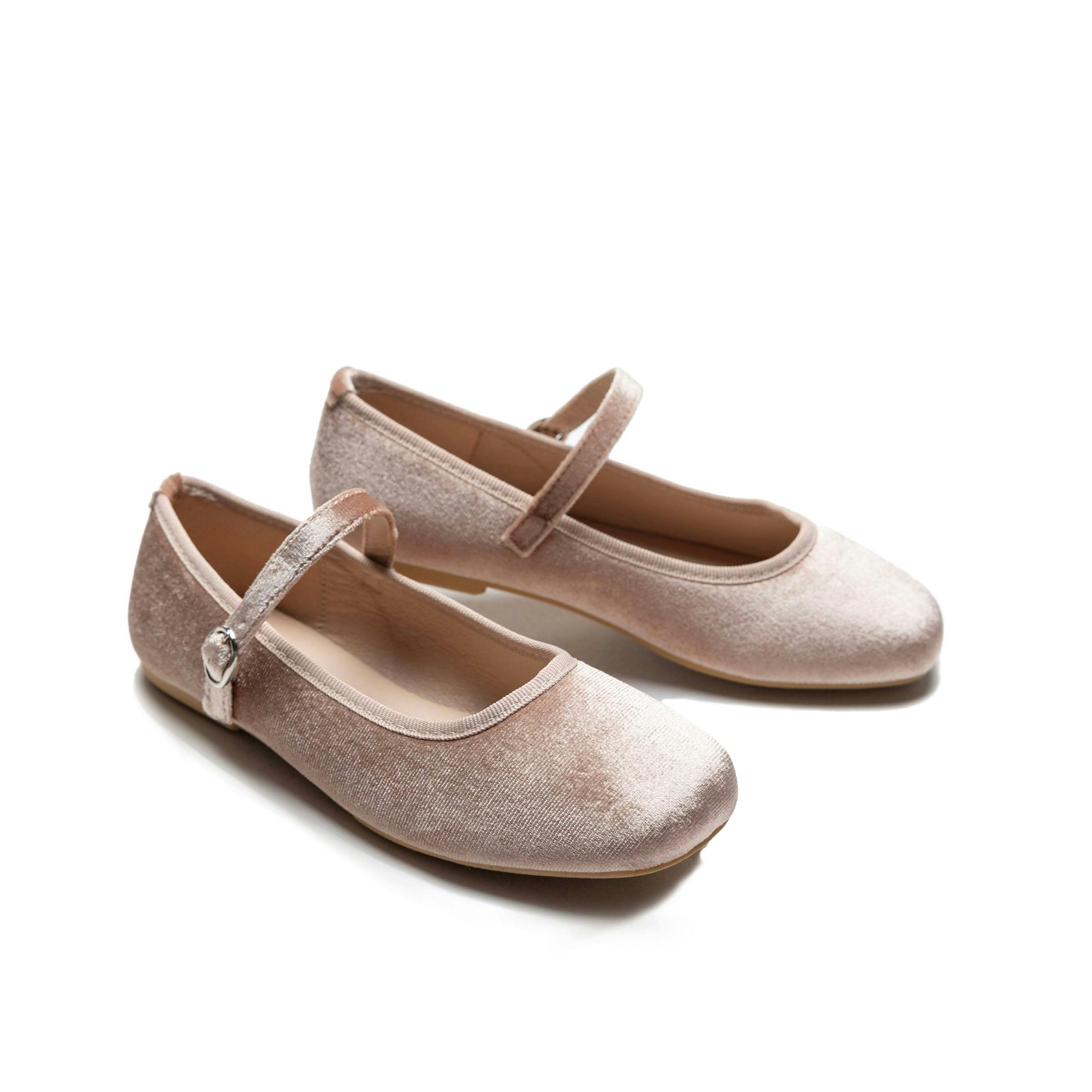 Powder Michelle Satin Velvet Flats