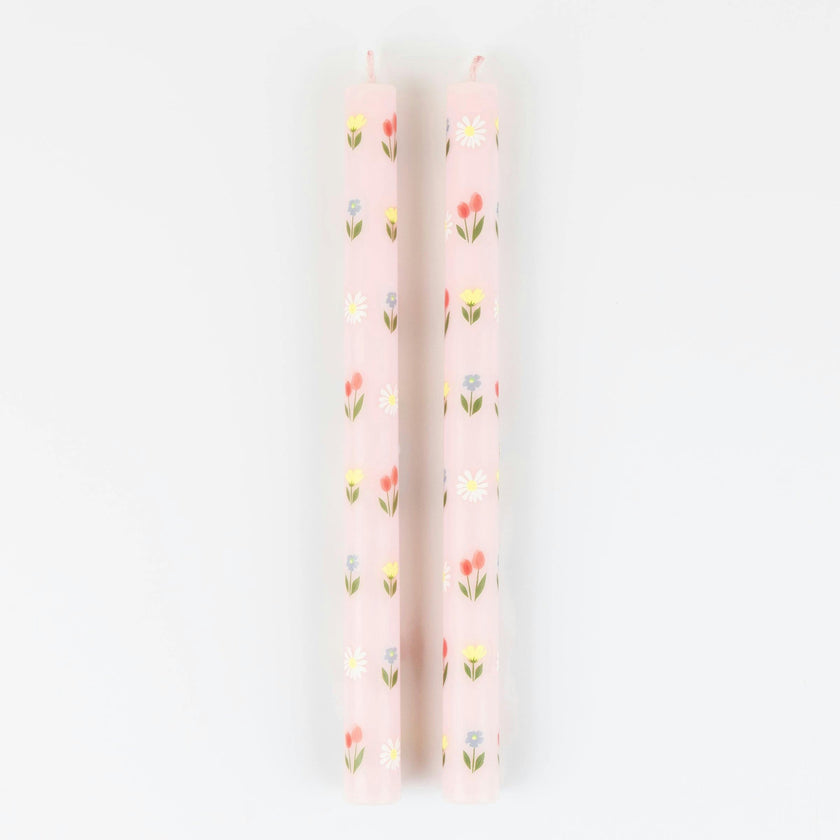 Floral Pattern Table Candles