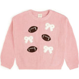 Football Bows Patch Knit Sweater