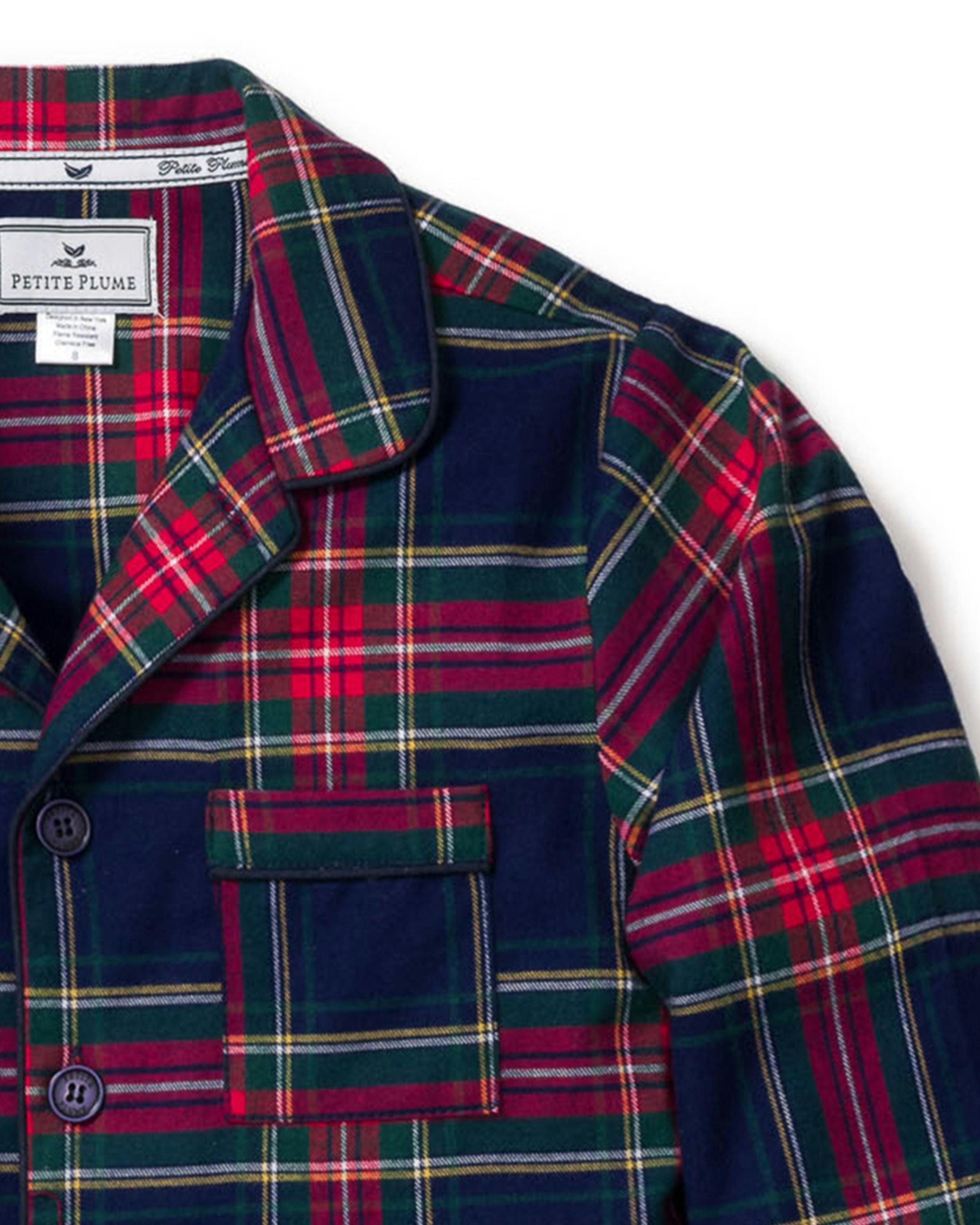 Kid's Brushed Twill Pajama Set in Windsor Tartan