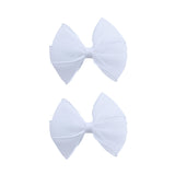 White Whisper Bow Hair Clip Set