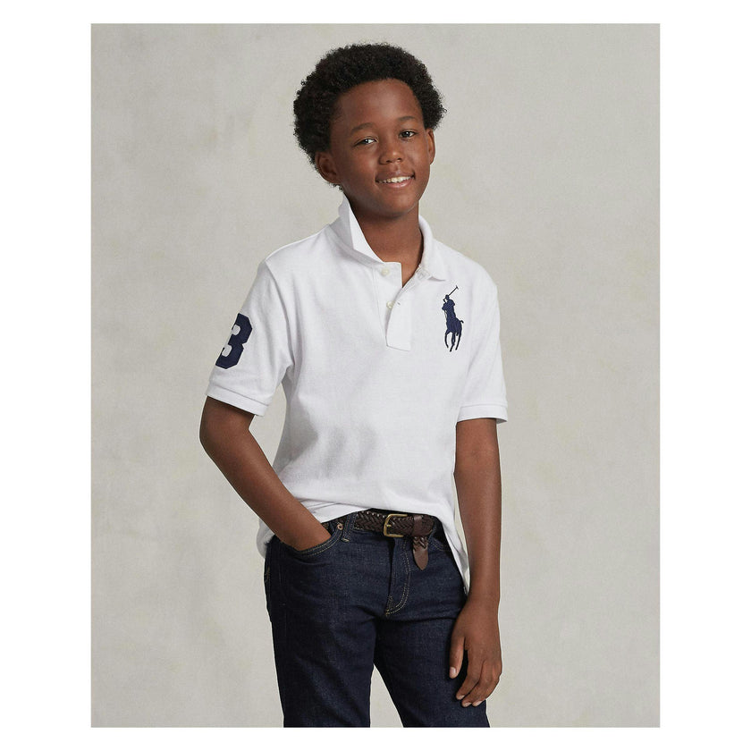 White Logo Patch Jr Polo