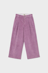 Organic Cotton Corduroy Double Pleated Wide Leg Pants