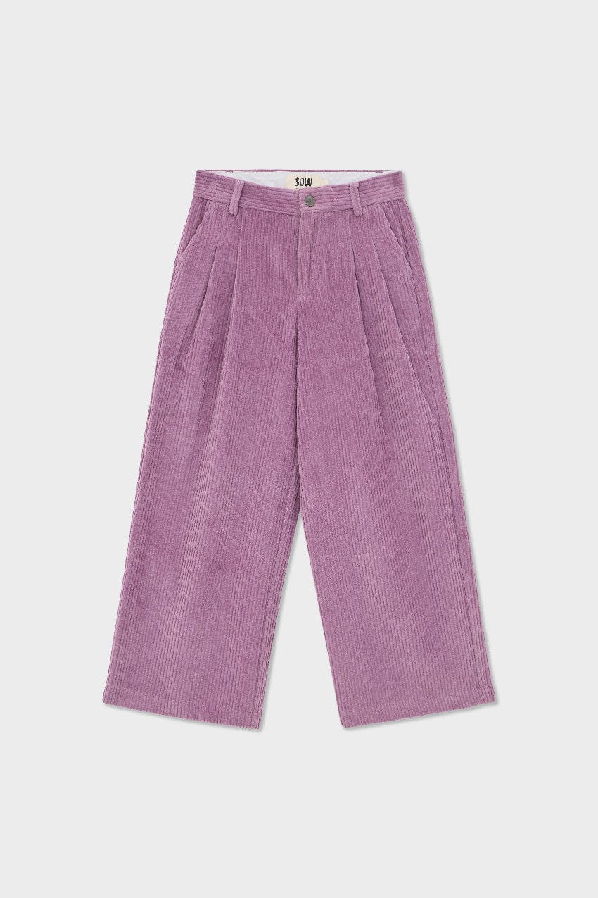 Organic Cotton Corduroy Double Pleated Wide Leg Pants