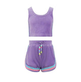 Rainbow Velour Sequin Tank Set