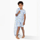 Easter Bunny Blue Bamboo Kids Pajama Short Set