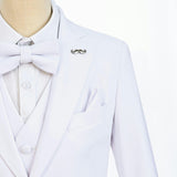 White Peak Lapel Trim Wool Suit