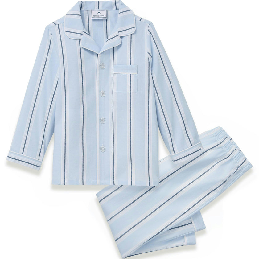 Kid's Twill Pajama Set in Coastal Stripe